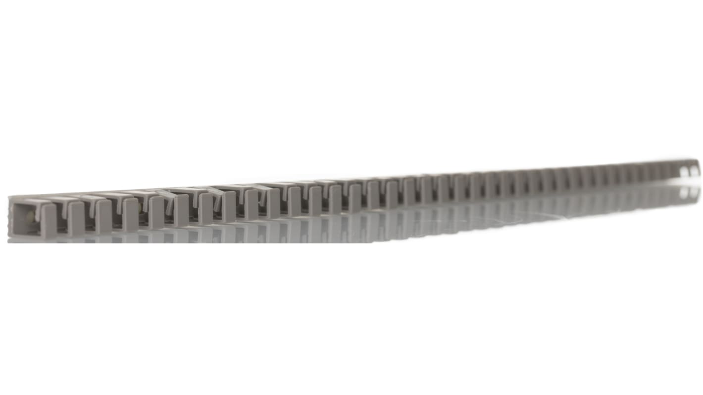 RS PRO Grey Slotted Flexible Panel Trunking - Flexible Slot, W9 mm x D11mm, L0.5m, Polypropylene