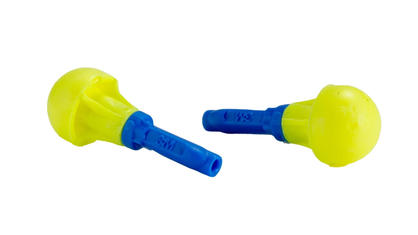 3M E.A.R Push-Ins Series Blue, Yellow Disposable Uncorded Ear Plugs, 35dB Rated, 100 Pairs