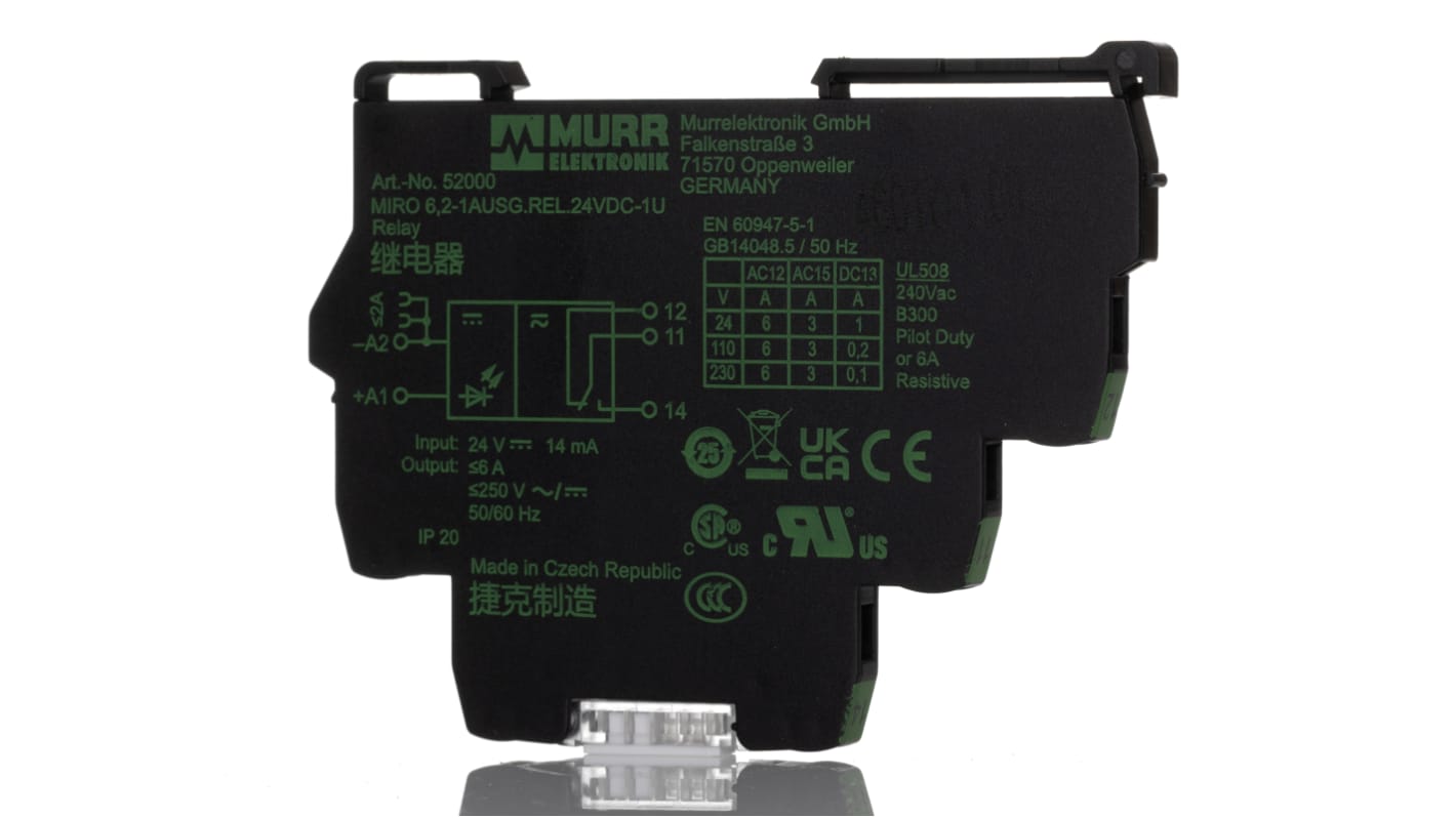 Murrelektronik Limited Interface Relais / 240V ac/dc 24V dc, 1-poliger Wechsler DIN-Schienen 24 V dc → 240V ac/dc