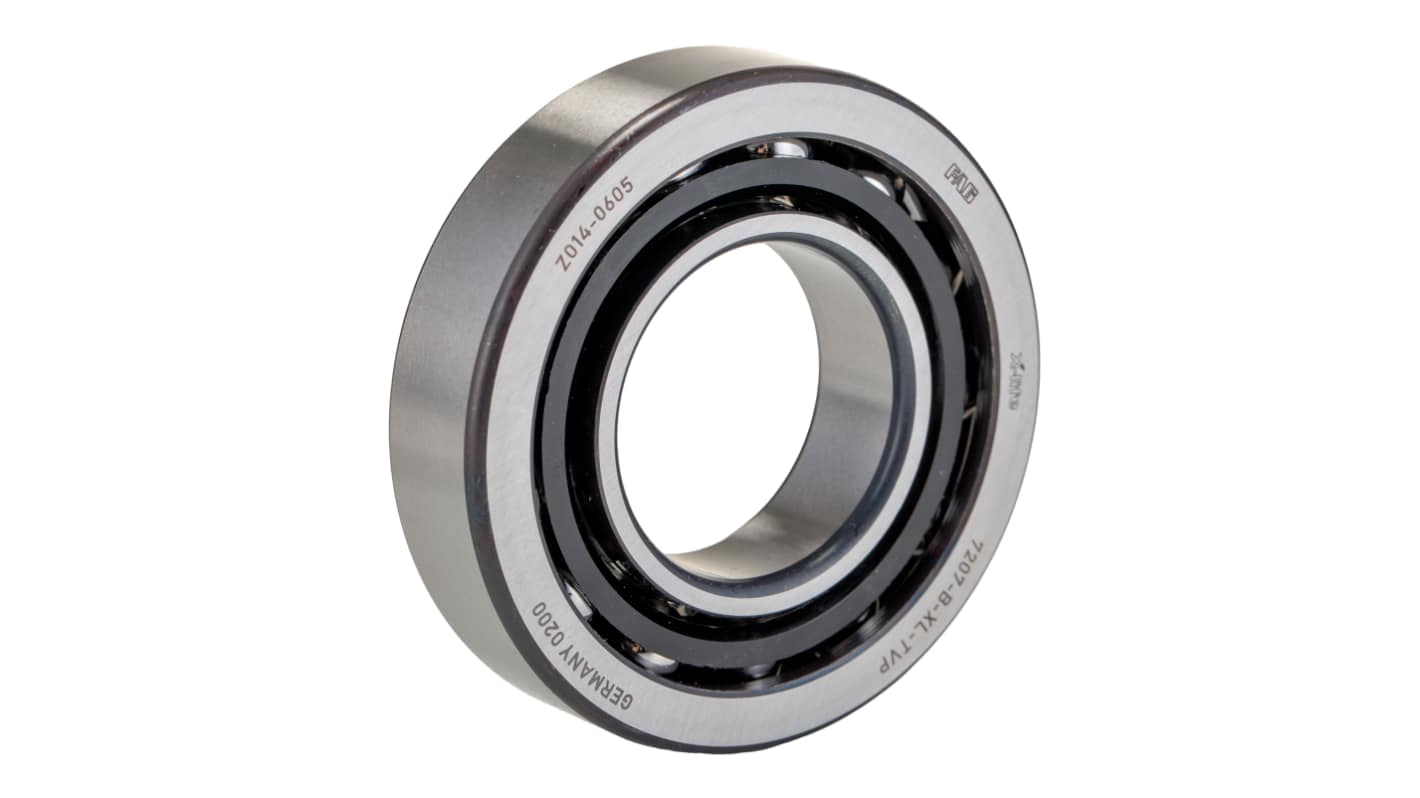 FAG 7207-B-XL-TVP Single Row Angular Contact Ball Bearing- Open Type 35mm I.D, 72mm O.D
