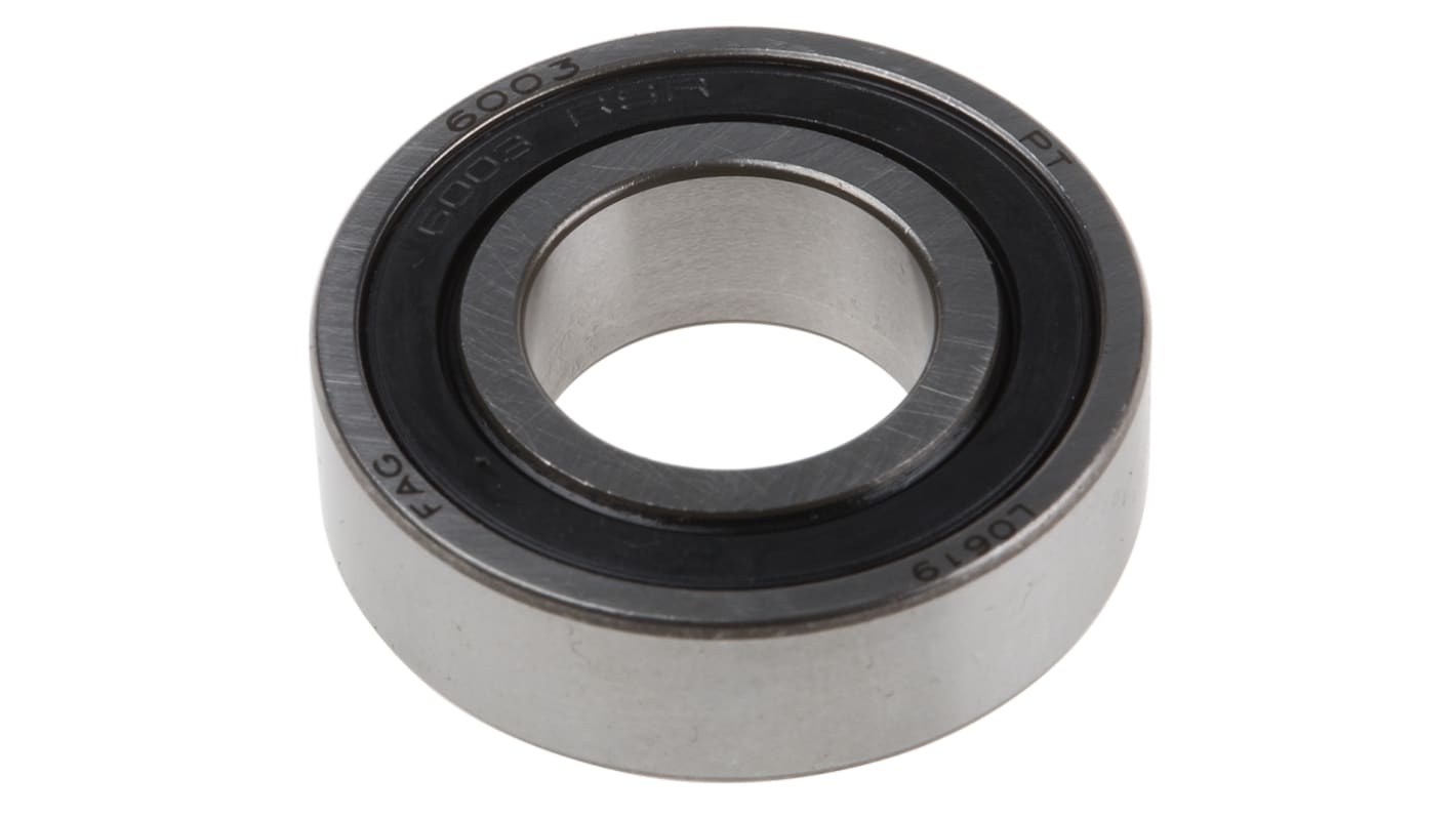 FAG 6003-2RSR Single Row Deep Groove Ball Bearing- Both Sides Sealed 17mm I.D, 35mm O.D