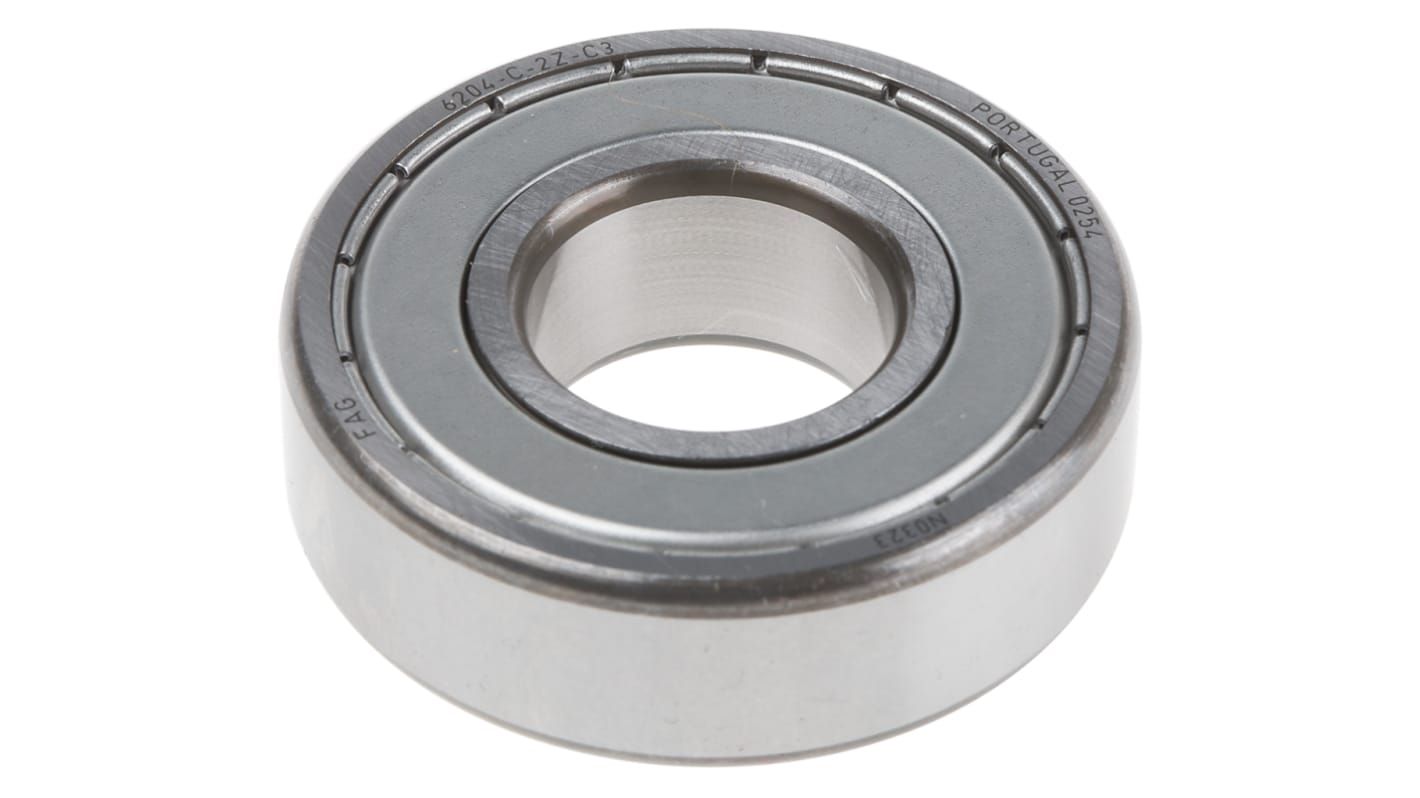 FAG 6204-C-2Z-C3 Single Row Deep Groove Ball Bearing- Both Sides Shielded 20mm I.D, 47mm O.D