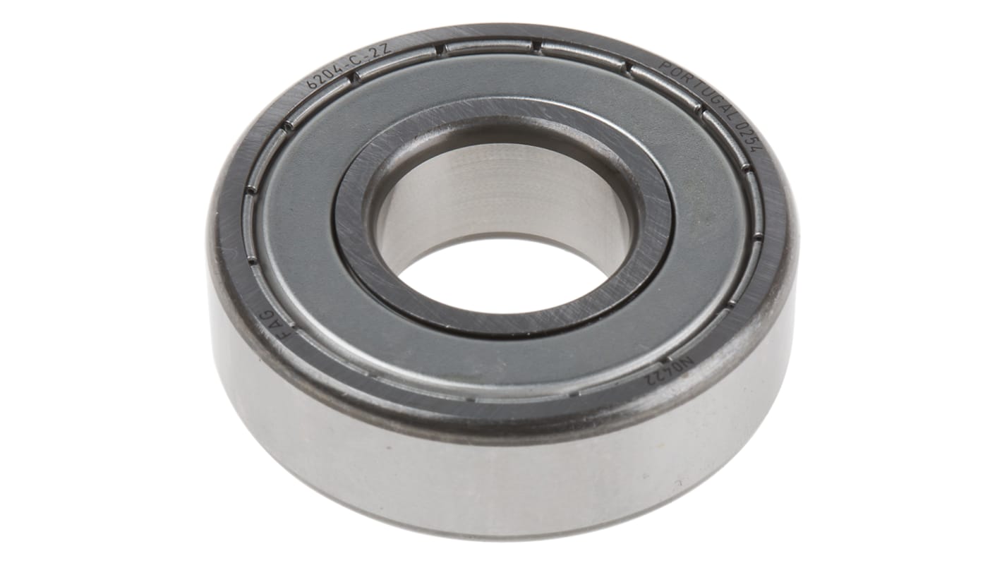 FAG 6204-C-2Z Single Row Deep Groove Ball Bearing- Both Sides Shielded 20mm I.D, 47mm O.D