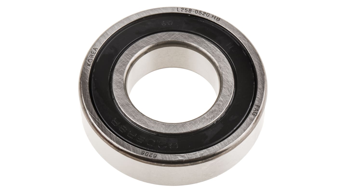 FAG 6206-C-2HRS Single Row Deep Groove Ball Bearing- Both Sides Sealed 30mm I.D, 62mm O.D