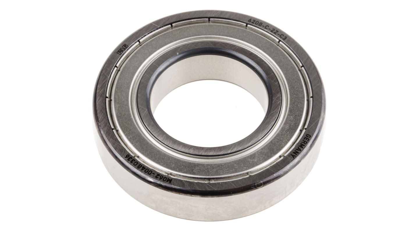 FAG 6208-C-2Z-C3 Single Row Deep Groove Ball Bearing- Both Sides Shielded 40mm I.D, 80mm O.D