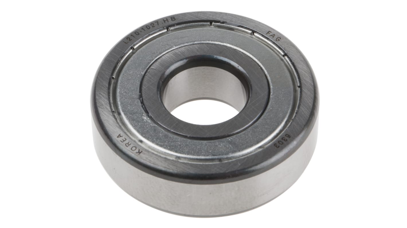 Roulement à billes à gorge profonde à une rangée FAG, ø int. 17mm, ø ext. 47mm, larg. 14mm