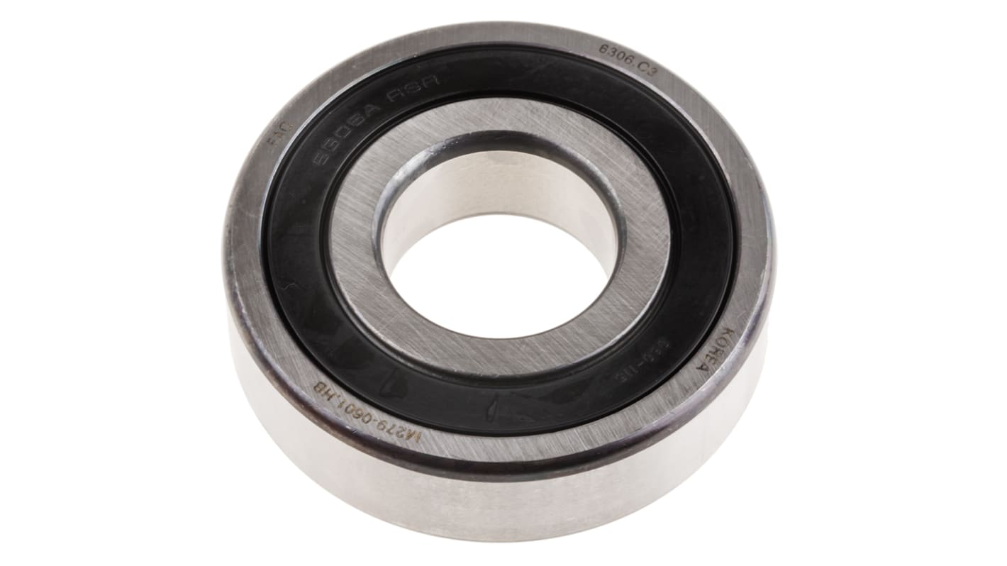 FAG 6306-2RSR-C3 Single Row Deep Groove Ball Bearing- Both Sides Sealed 30mm I.D, 72mm O.D