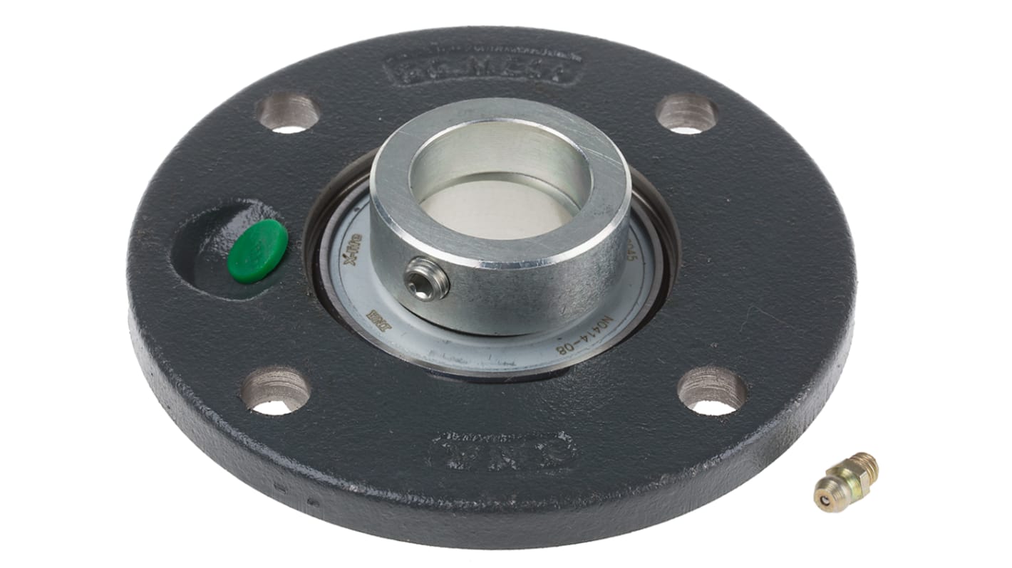 Cuscinetto flangiato INA, 4 fori di montaggio da 11,5mm, Ø int 30mm x 125mm x 35.8mm, in Ghisa