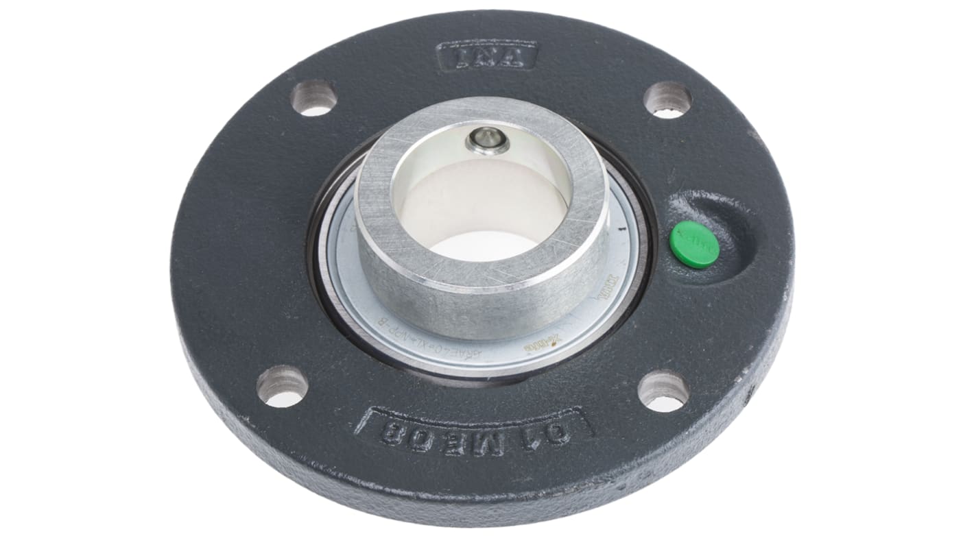 Palier à roulement INA, diam int 40mm, 4 trous de fixations en Fonte
