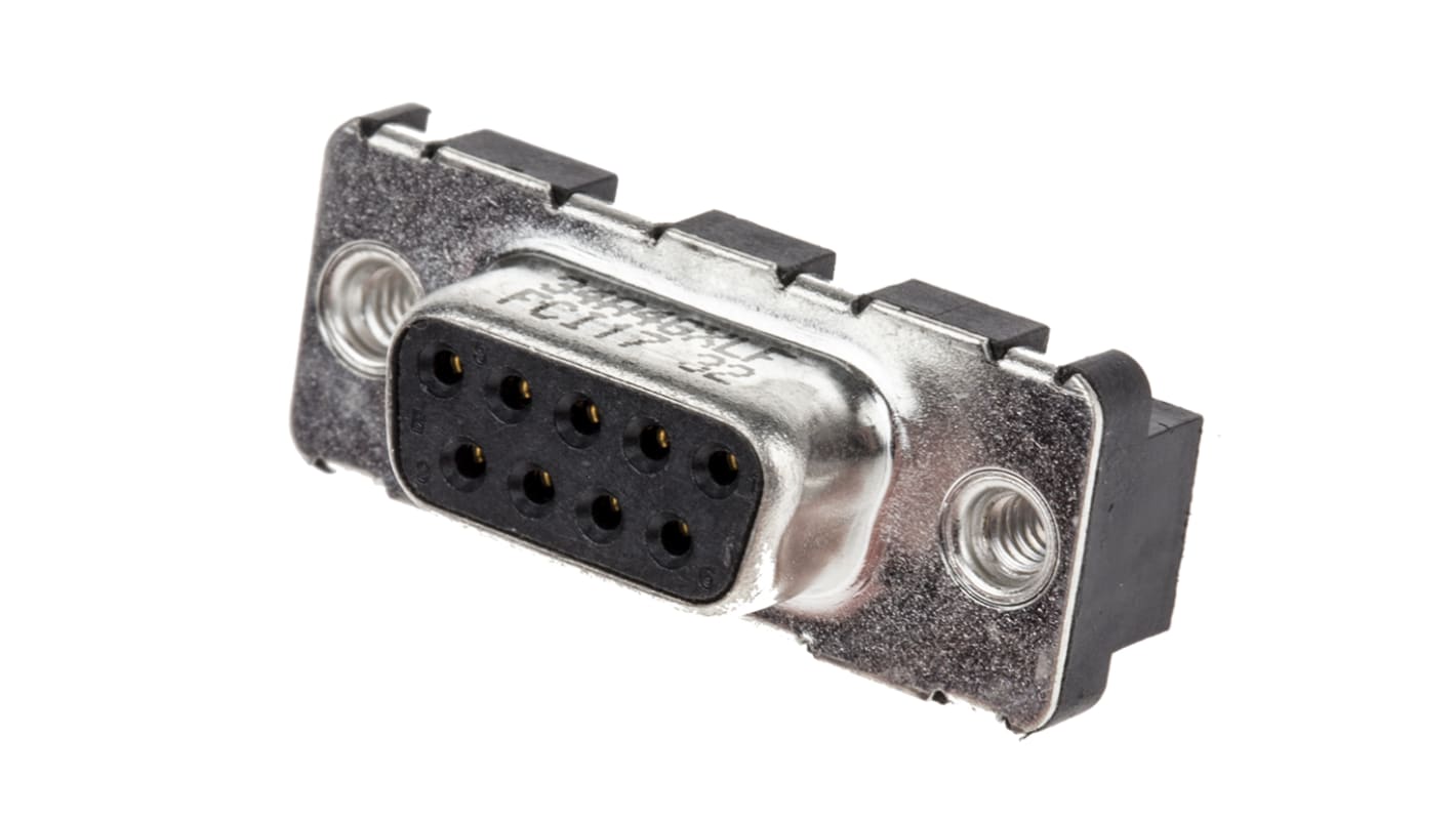 Amphenol Communications Solutions 9 Way Plug-In Mount D-sub Connector Socket, 2.74mm Pitch, with Screw