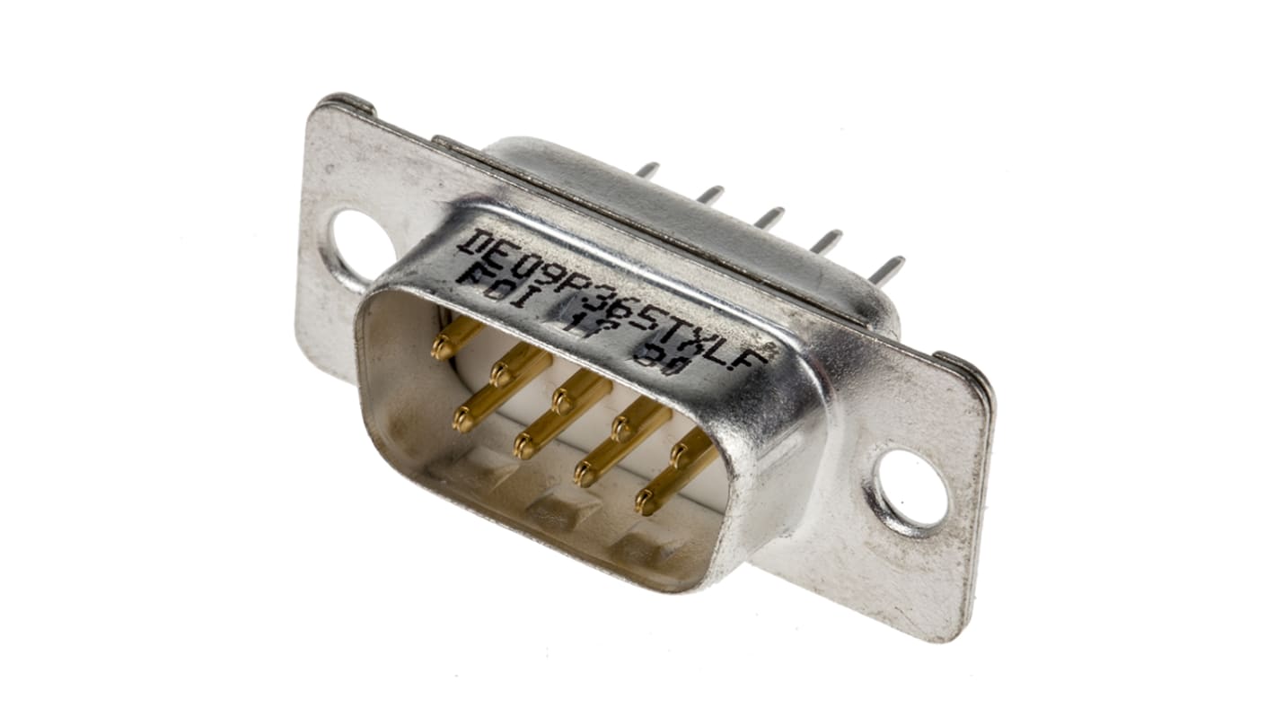 Amphenol Communications Solutions D 9 Way Plug-In Mount D-sub Connector Plug, 2.74mm Pitch, with Screw