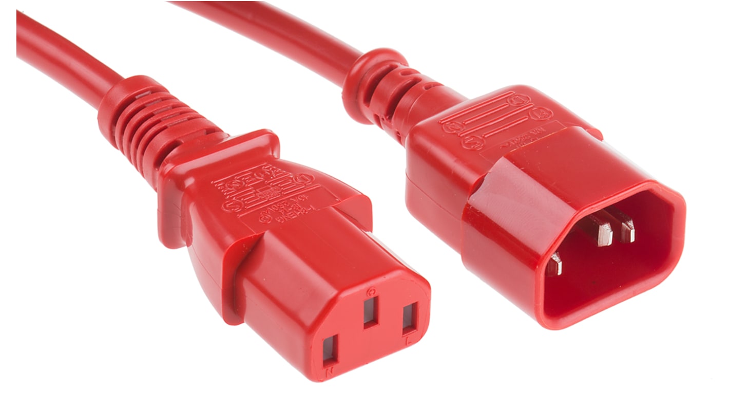 Cavo di alimentazione RS PRO IEC C13/IEC C14, 6A, 250 V, L. 500mm