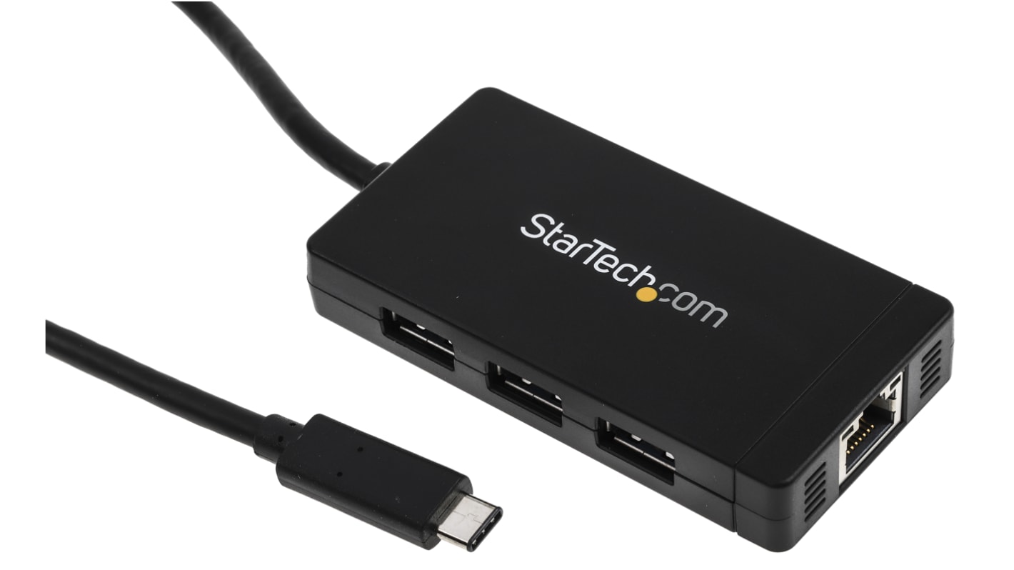 Hub USB StarTech.com, HB30C3A1GE, USB 3.1 RJ45 3 Adaptador de a.c. USB A, USB C