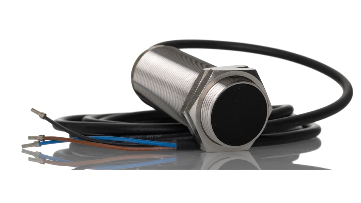 ifm electronic Inductive Barrel Proximity Sensor, M30, 10 mm Detection, PNP NO, 10 → 36 V dc