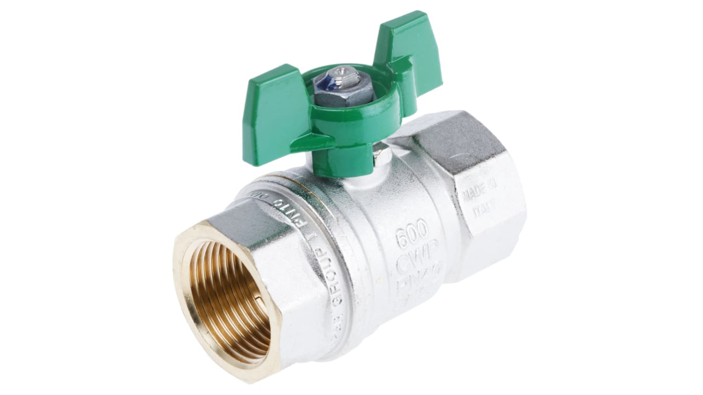 RS PRO Brass 2 Way, Manual Ball Valve, BSPP