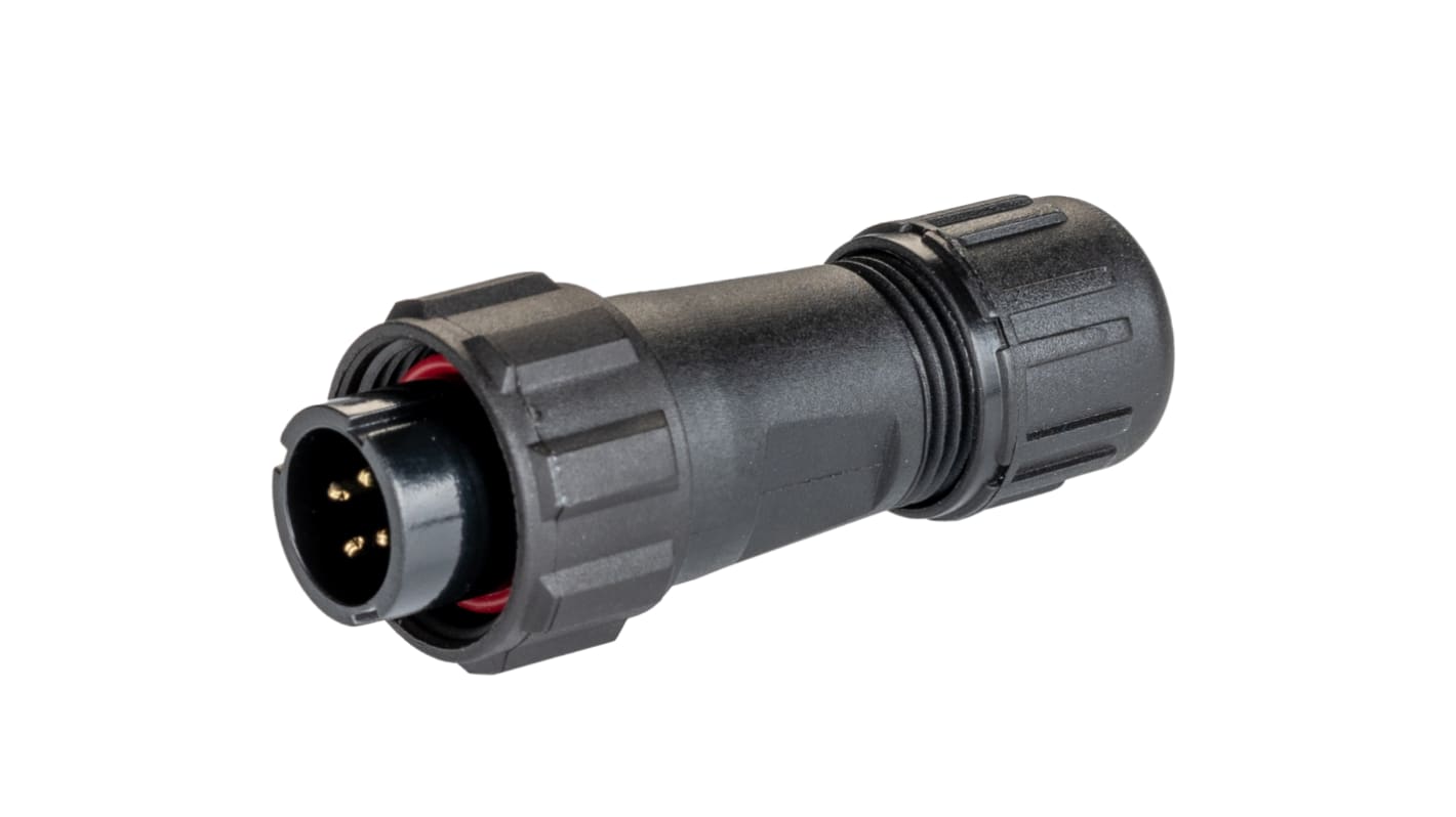 RS PRO 微型圆形连接器插头, 4芯, 电缆安装, 焊接端接, 5A, 200V, IP68