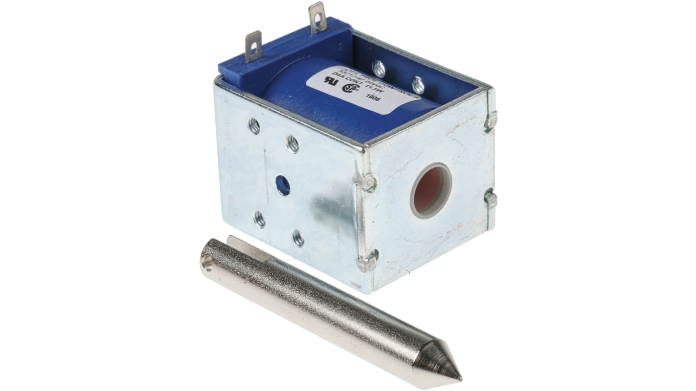 Lineární solenoid, průměr plunžru: 11.11mm, 50Ω, 24 V DC, 39,18 x 50,7 x 41,28 mm, 11,5 W