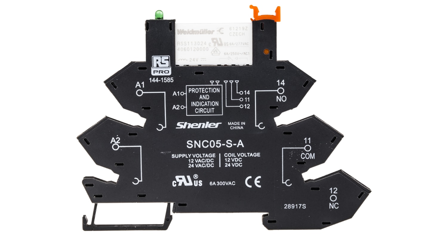 RS PRO Interface Relais 24V dc, 1-poliger Wechsler DIN-Schienen