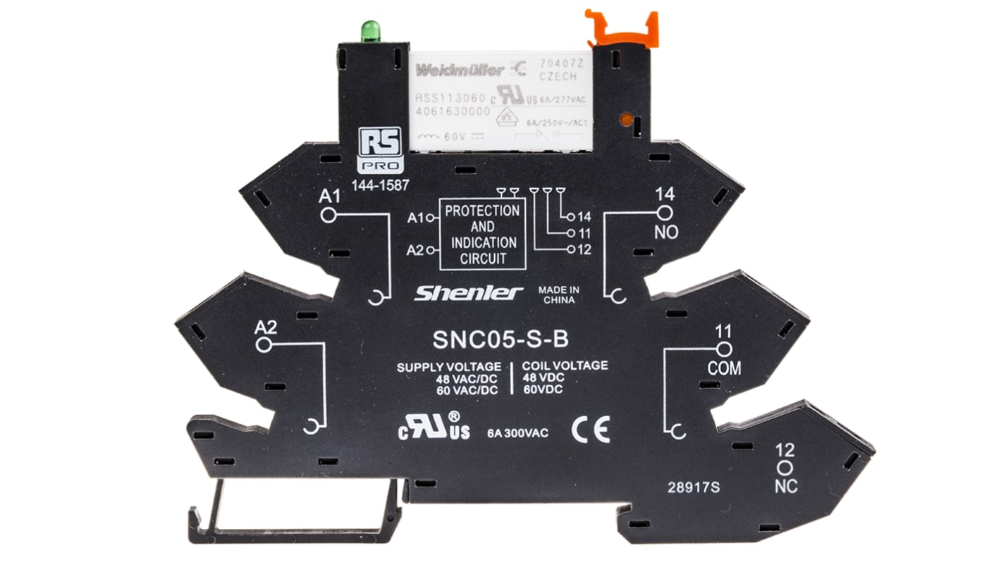 RS PRO Interface Relay, DIN Rail Mount, 60V ac/dc Coil, SPDT