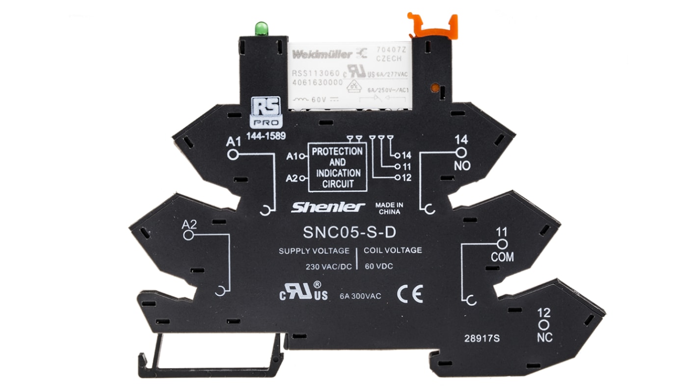 RS PRO Interface Relay, DIN Rail Mount, 230V ac Coil, SPDT