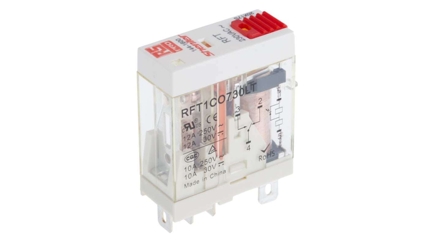 RS PRO Plug In Power Relay, 230V ac Coil, 10A Switching Current, SPDT