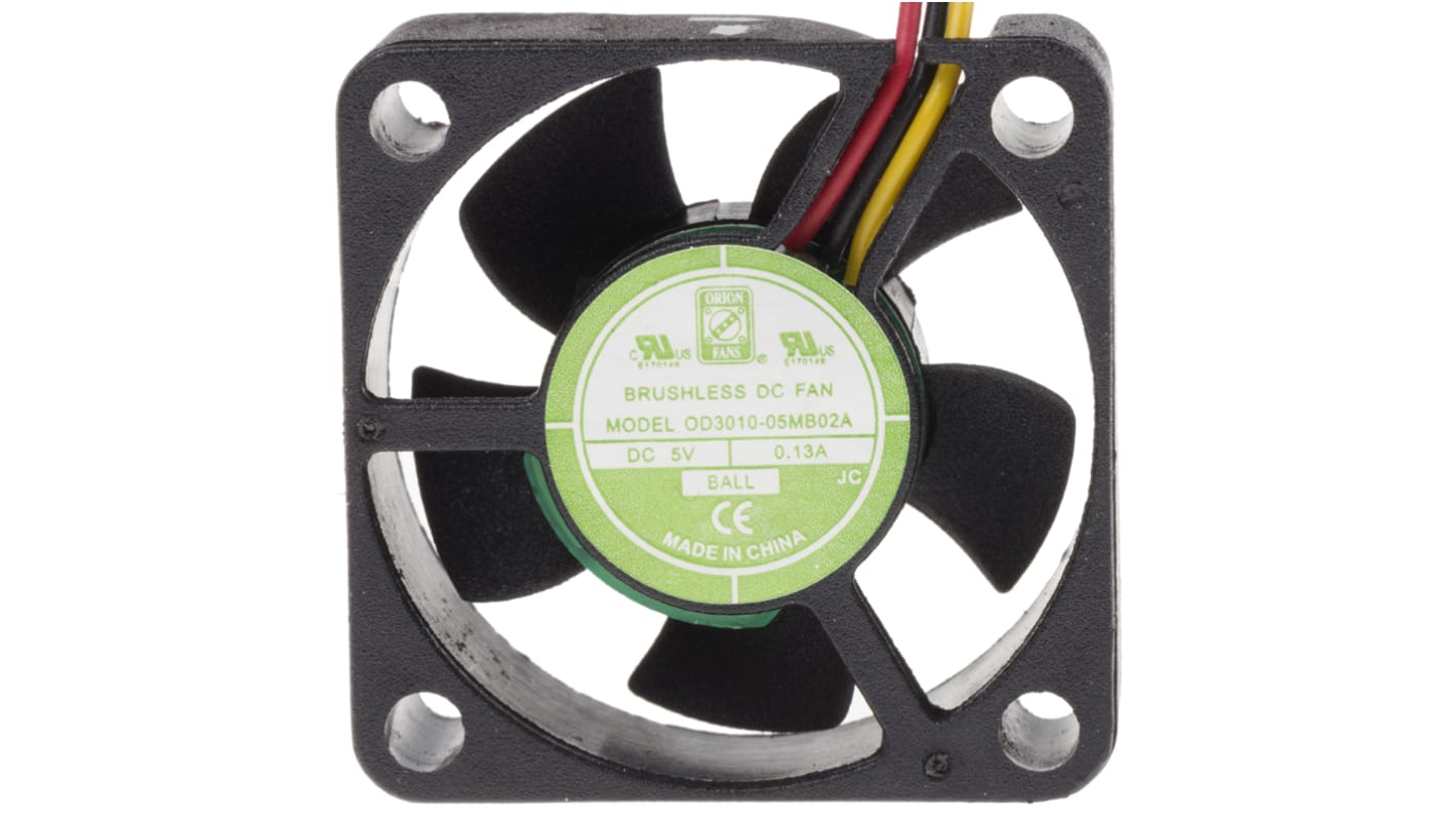 RS PRO Axial Fan, 5 V dc, DC Operation, 6.8m³/h, 400mW, 80mA Max, IP55, 30 x 30 x 10mm