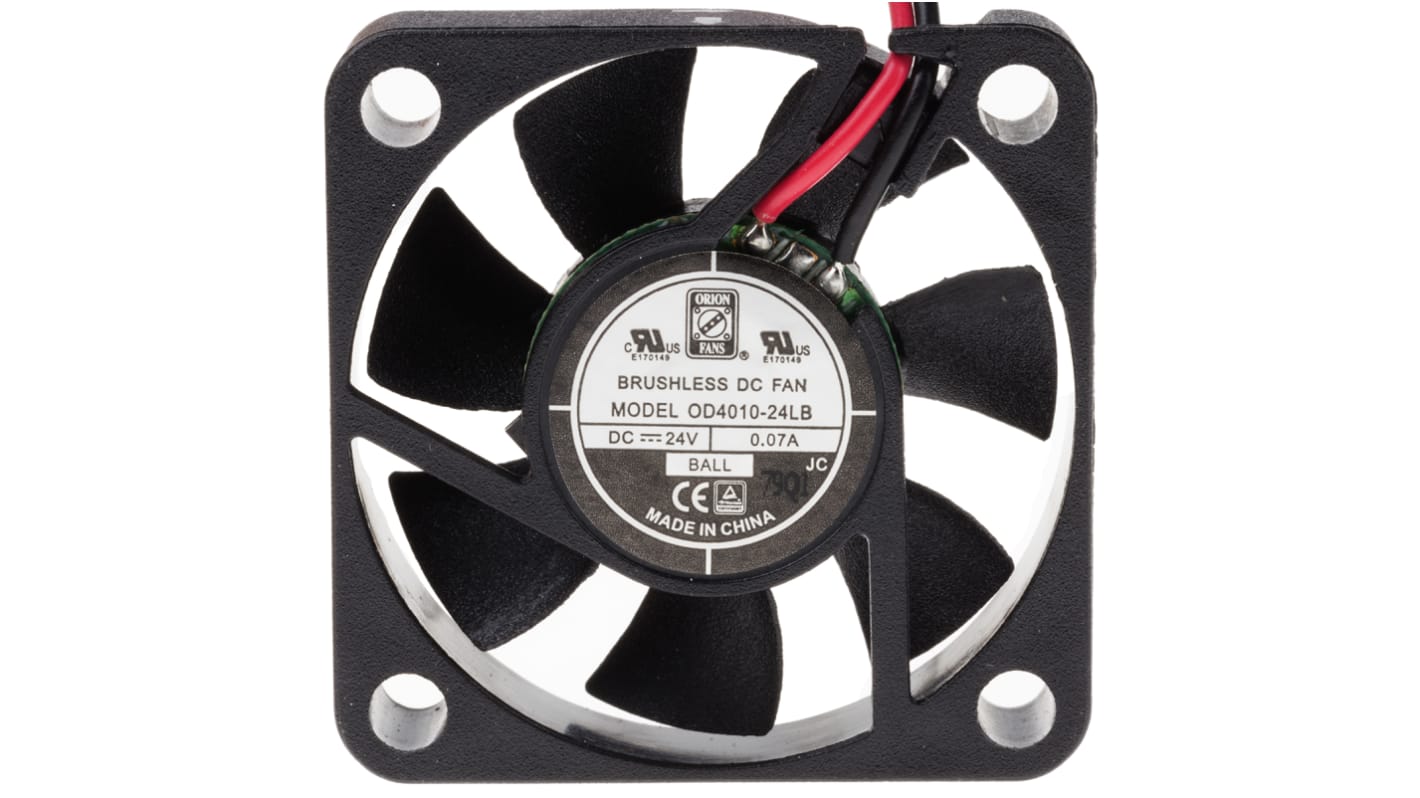 RS PRO Axial Fan, 24 V dc, DC Operation, 8.5m³/h, 1.68W, 70mA Max, 40 x 40 x 10mm