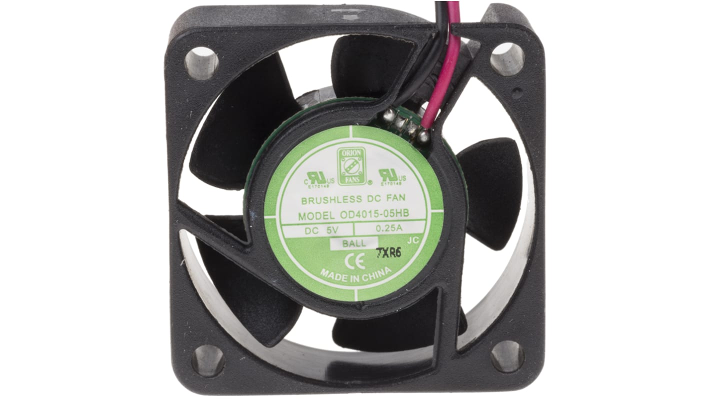 RS PRO Axial Fan, 5 V dc, DC Operation, 14.4m³/h, 1.5W, 250mA Max, IP55, 40 x 40 x 15mm
