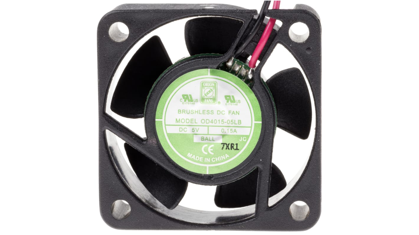 RS PRO Axial Fan, 5 V dc, DC Operation, 11.5m³/h, 1.5W, 150mA Max, IP55, 40 x 40 x 15mm