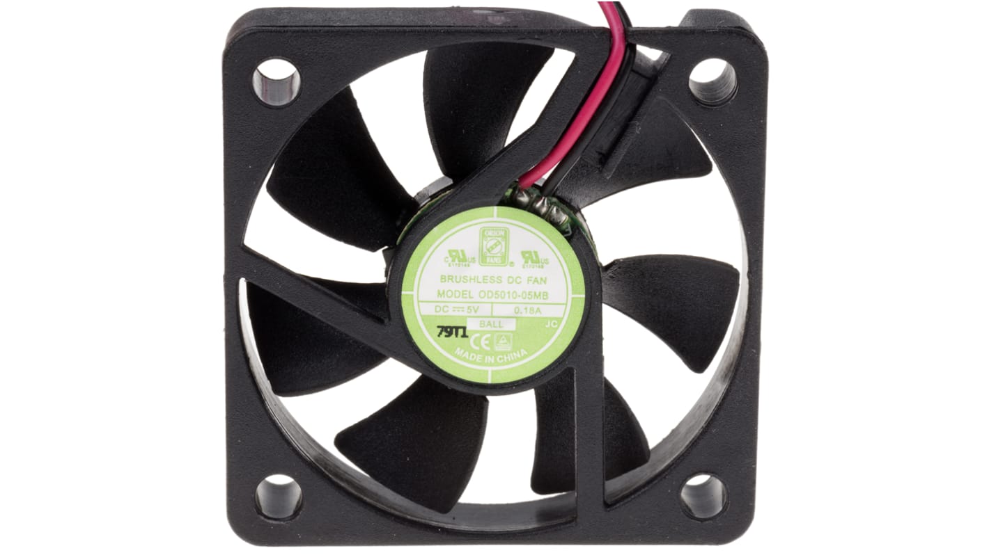 RS PRO Axial Fan, 5 V dc, DC Operation, 16.9m³/h, 750mW, 150mA Max, 50 x 50 x 10mm
