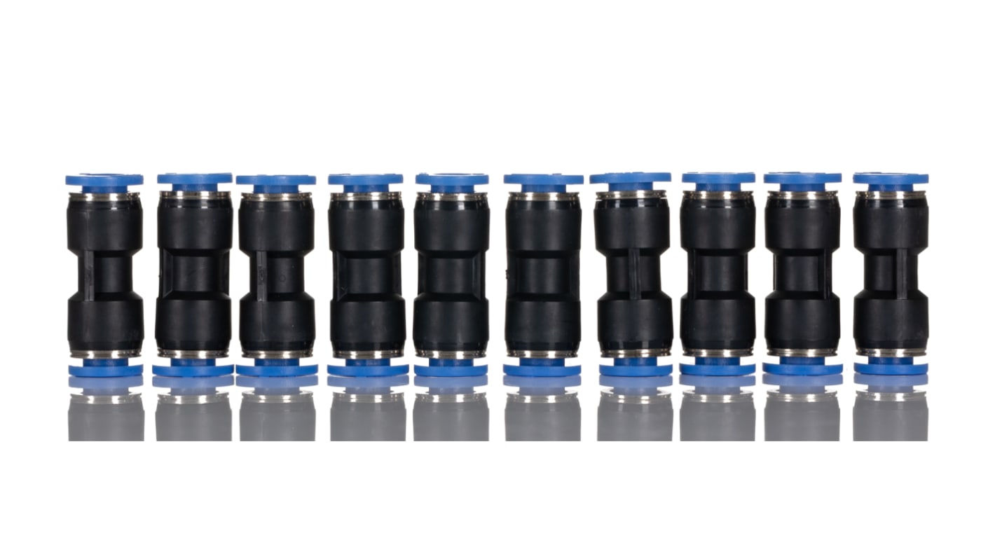 Adaptateur tube à tube droit RS PRO vers Enfichable 10 mm Enfichable, 8 mm