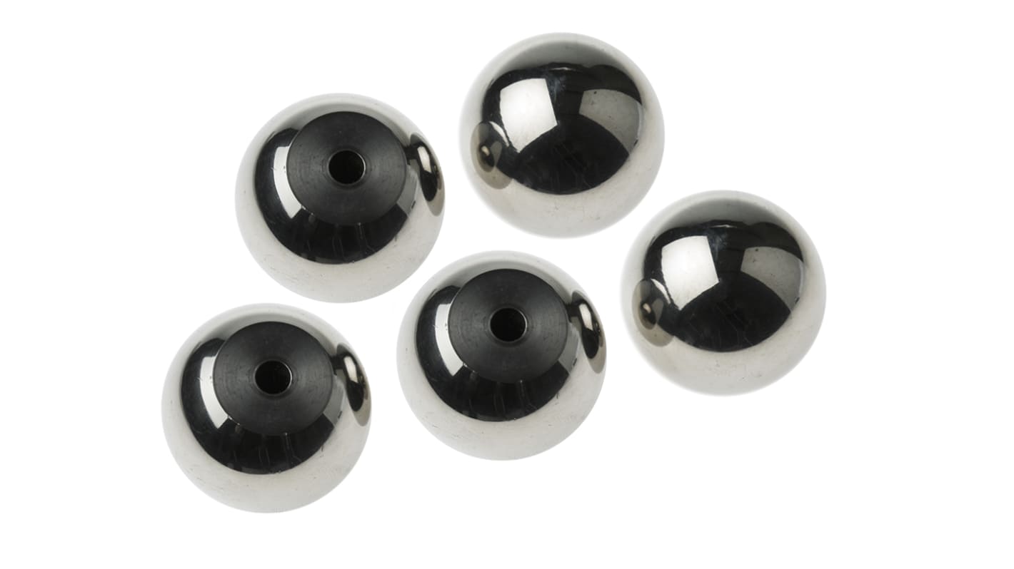 RS PRO Feststellschraube M6 Ø 6mm x 18mm Kugelknopf , mit Gewindebohrung Ø 38mm