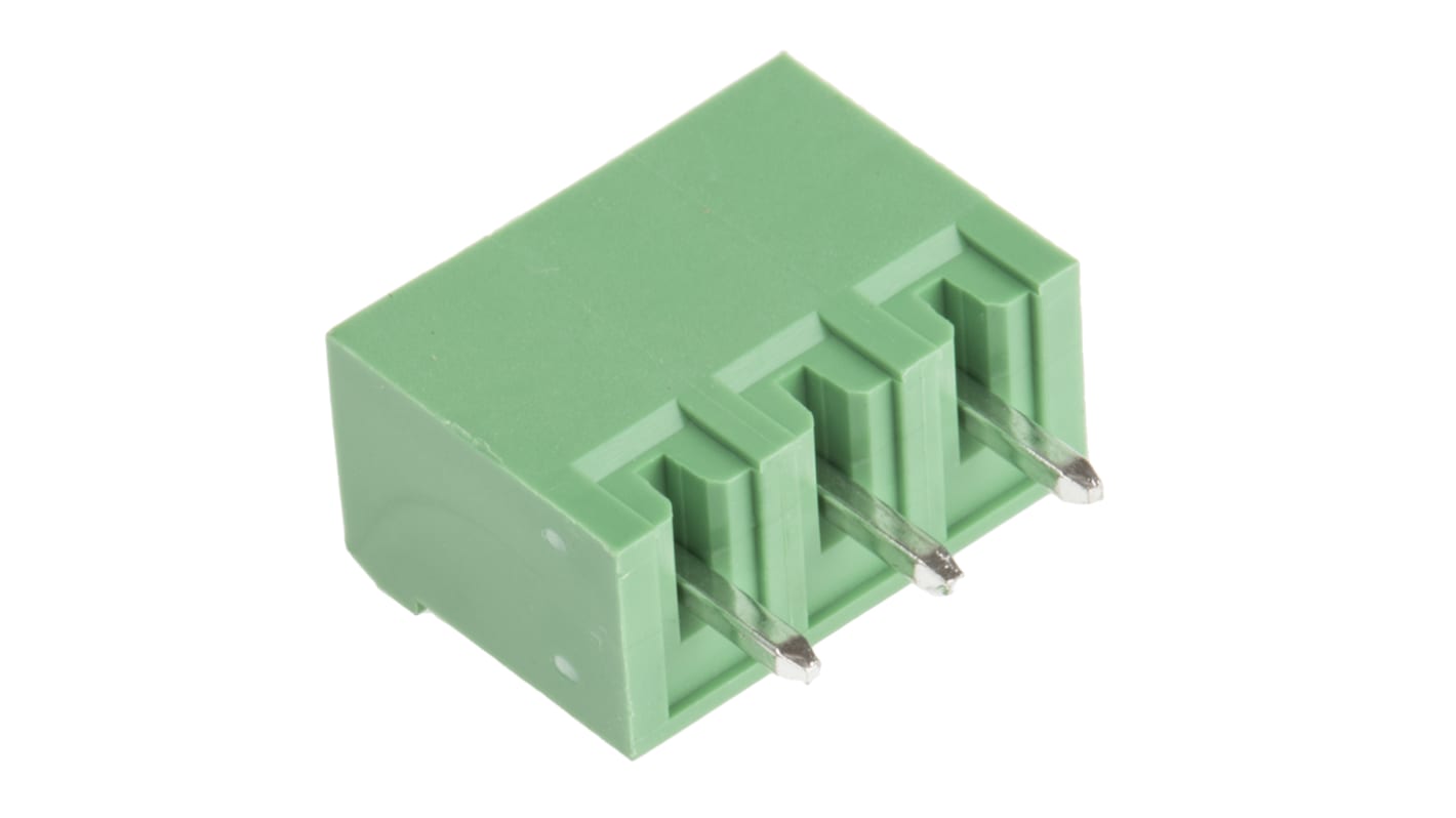 RS PRO, 5mm Pitch, 3 Way, , Pluggable Terminal Block, Header, Through Hole, Screw Termination