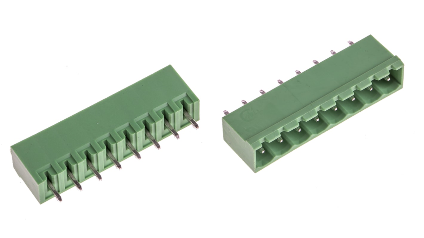 RS PRO, 5mm Pitch, 8 Way, , Pluggable Terminal Block, Header, Through Hole, Screw Termination