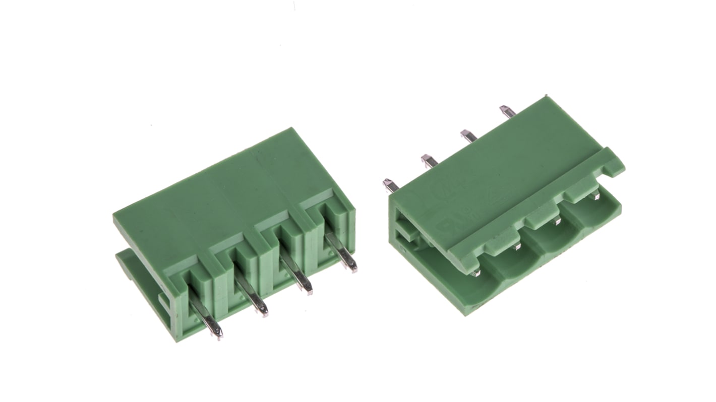 RS PRO, 5.08mm Pitch, 4 Way, , Pluggable Terminal Block, Header, Through Hole, Screw Termination