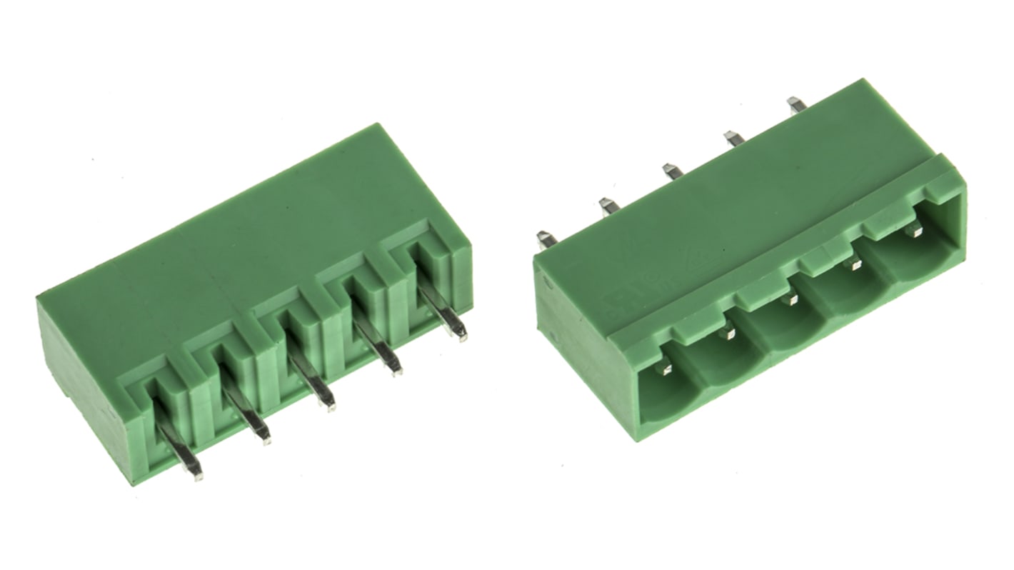 RS PRO, 5.08mm Pitch, 5 Way, , Pluggable Terminal Block, Header, Through Hole, Screw Termination