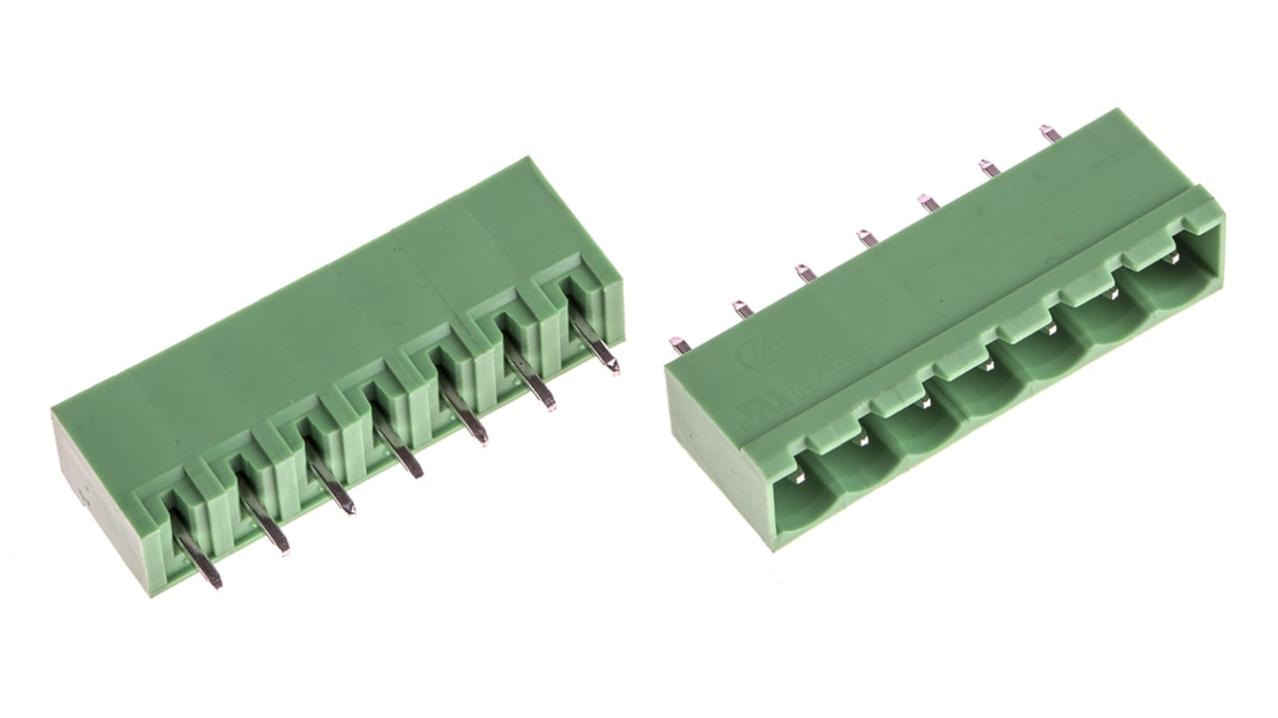 RS PRO, 5.08mm Pitch, 7 Way, , Pluggable Terminal Block, Header, Through Hole, Screw Termination