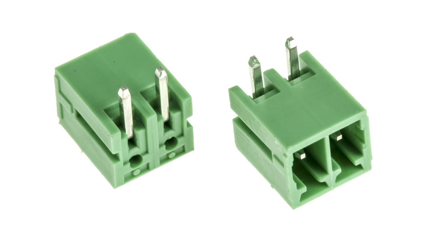 RS PRO, 3.5mm Pitch, 2 Way, Right Angle, Pluggable Terminal Block, Header, Through Hole, Screw Termination