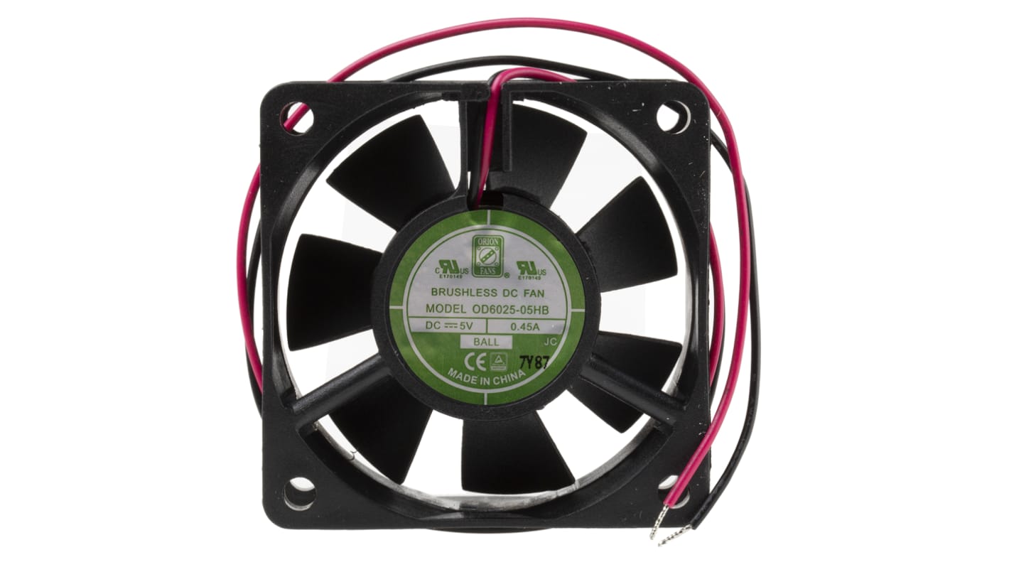 RS PRO Axial Fan, 5 V dc, DC Operation, 39.1m³/h, 1.4W, 350mA Max, IP55, 60 x 60 x 25mm