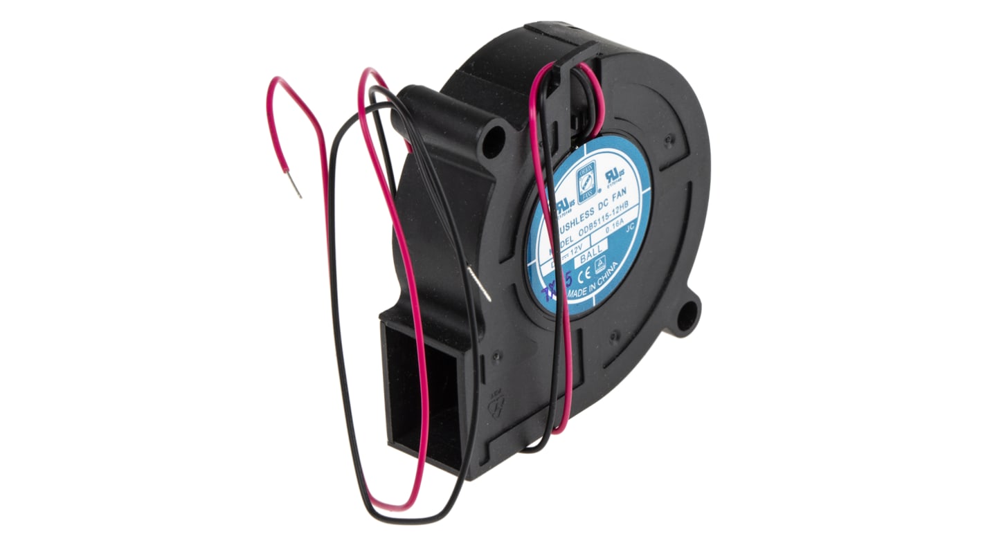 Wentylator promieniowy 12 V DC RS PRO szerokość: 15mm przepływ: 4.2cfm rostaw otworów: 18mm