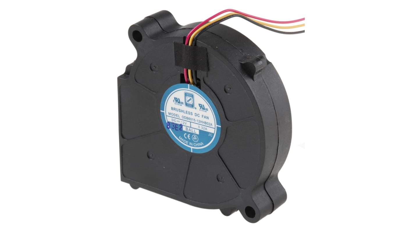RS PRO Centrifugal Fan, 12 V dc, 7.45cfm, DC Operation, 60mm