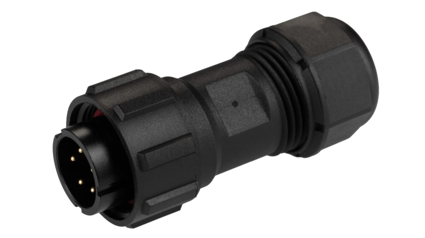 Conector circular RS PRO macho de 5 vías macho, montaje aéreo, IP68