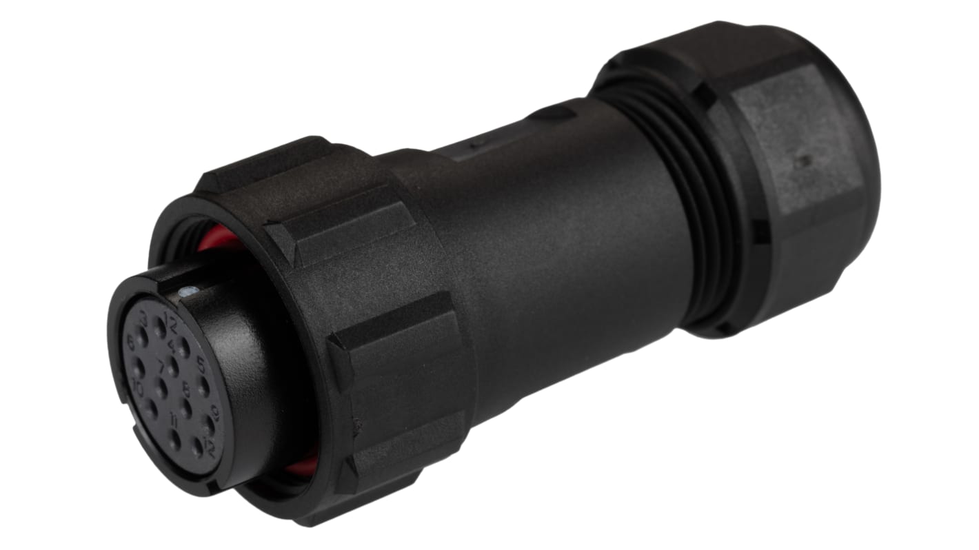 Conector circular RS PRO macho de 12 vías hembra, montaje aéreo, IP68