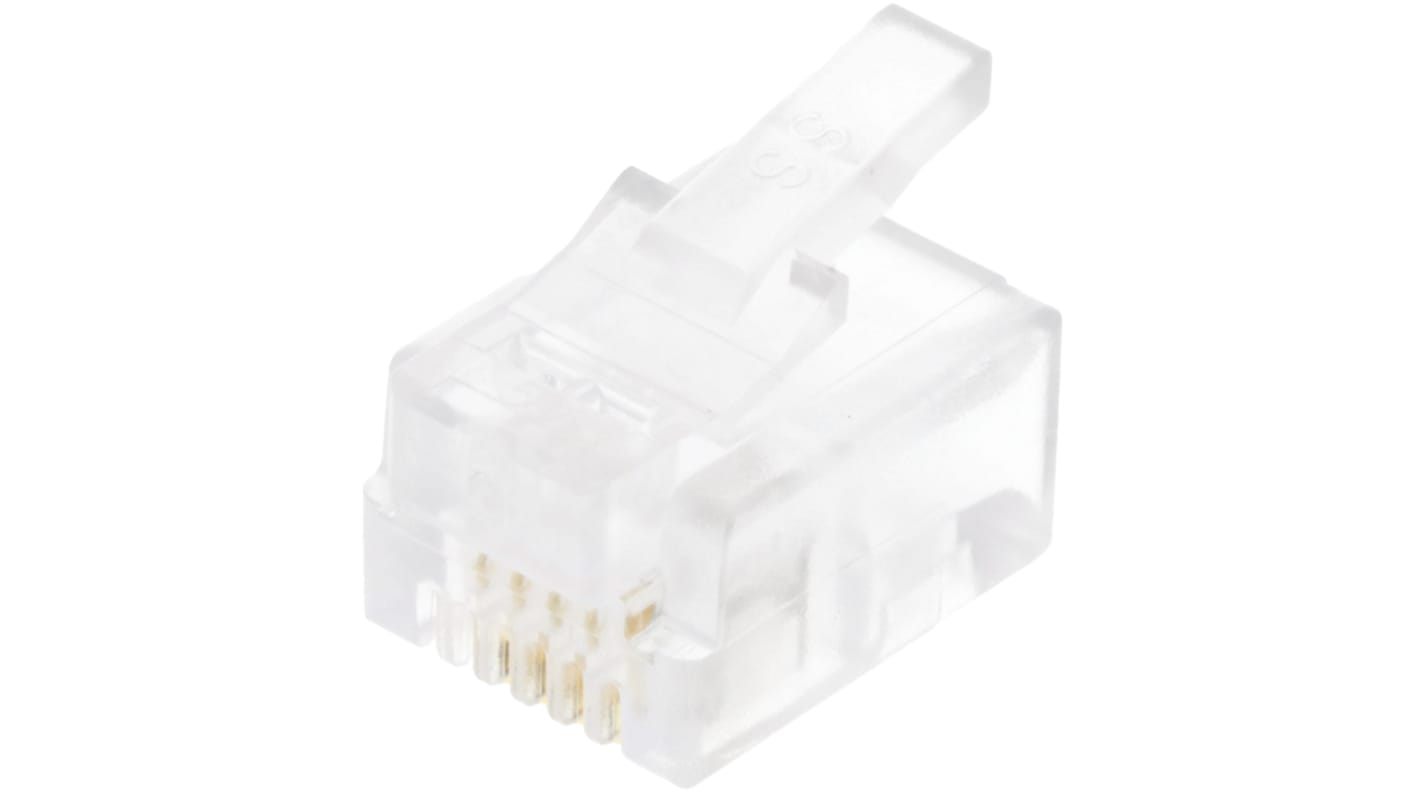 Bel-Stewart RJ14三类水晶头, 电缆安装, 6P/4C路, 直向, 940-SP系列