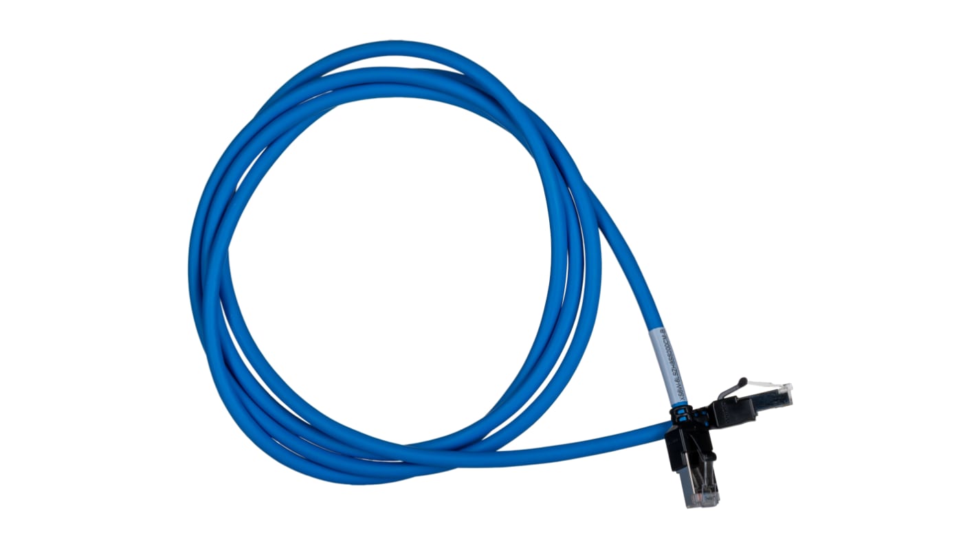 OmronXS6W, 2m Cat6a, Blue RJ45 to Male RJ45 Male, S/FTPShielded, Terminated LSZH Sheath