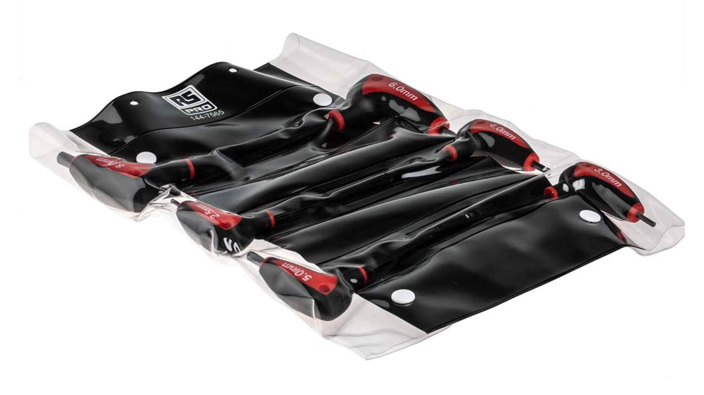 RS PRO 6 piece T Shape Metric Hex Key Set, 2.5mm