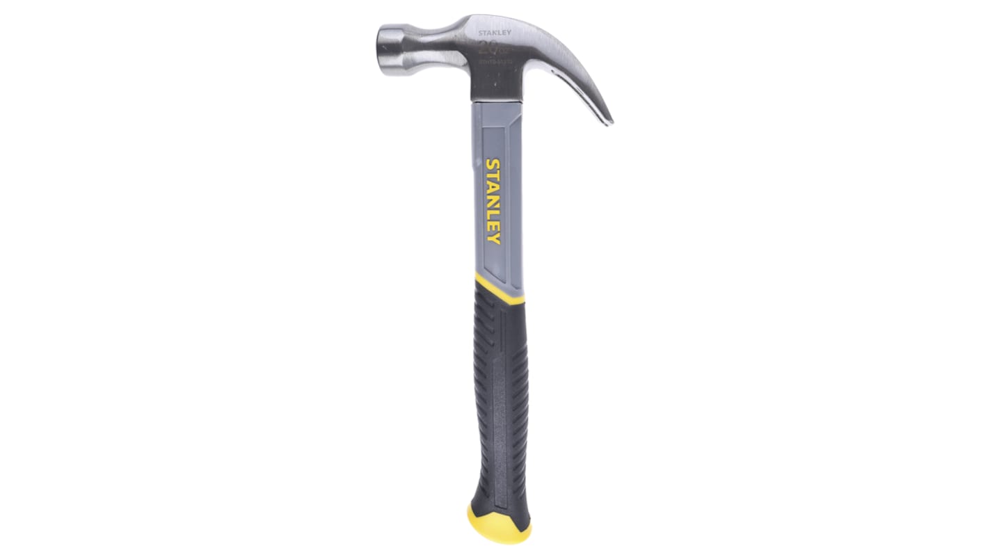 Stanley Carbon Steel Claw Hammer with Fibreglass Handle, 570g