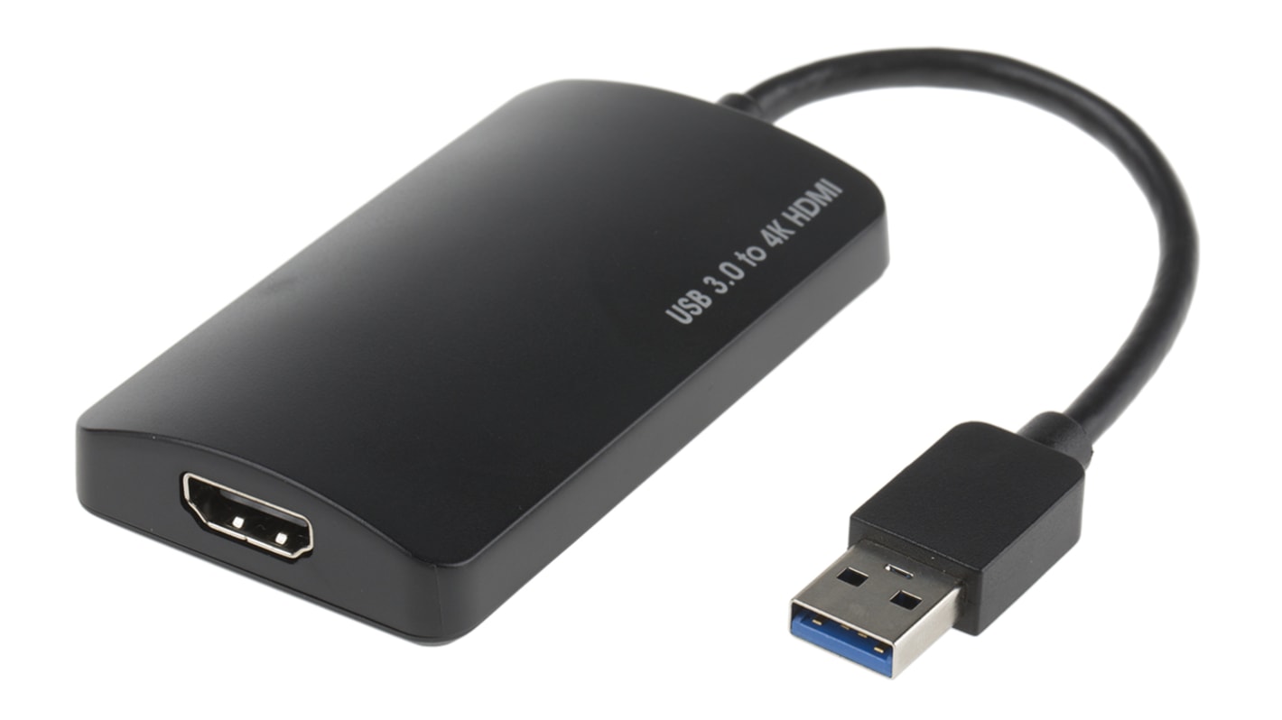 RS PRO USB A to HDMI Adapter, USB 3.0, 1 Supported Display(s)  - up to 4K Maximum Resolution