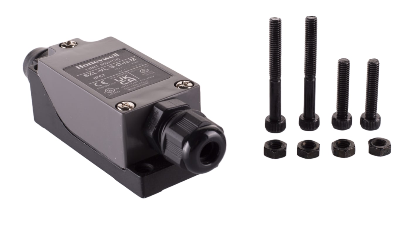 Honeywell SZL-VL Series Plunger Limit Switch, NO/NC, IP67, SPDT, Metal Housing, 380V ac Max, 10A Max
