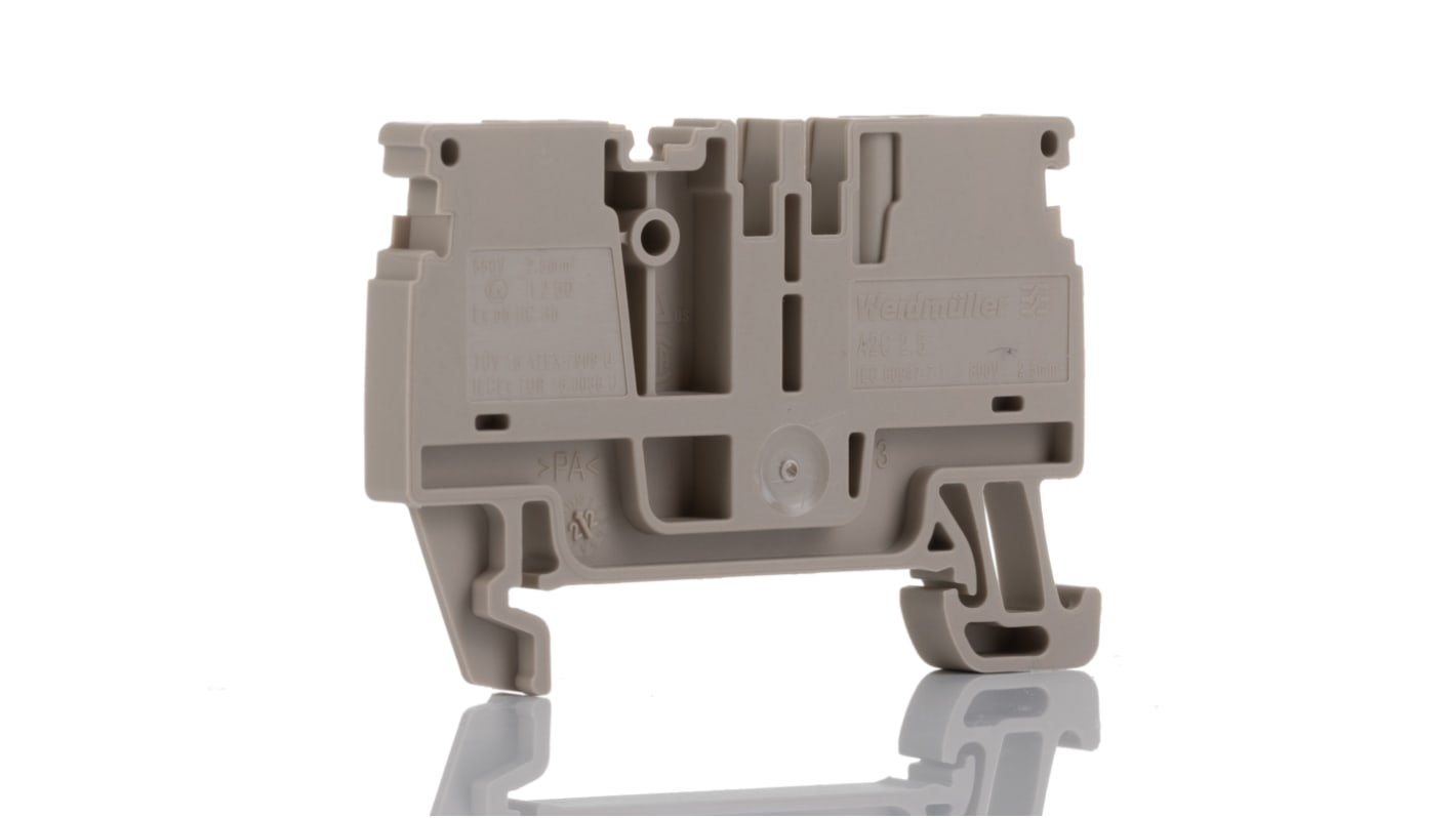 Weidmuller 1521850000 A Series Beige, 2.5mm², Single-Level, Push In Termination, ATEX